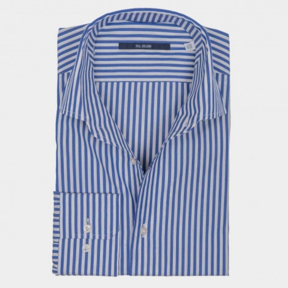 Pal Zileri Shirt Blue Stripe Dress Shirt Button-Up 40 15¼ - Picture 3 of 8
